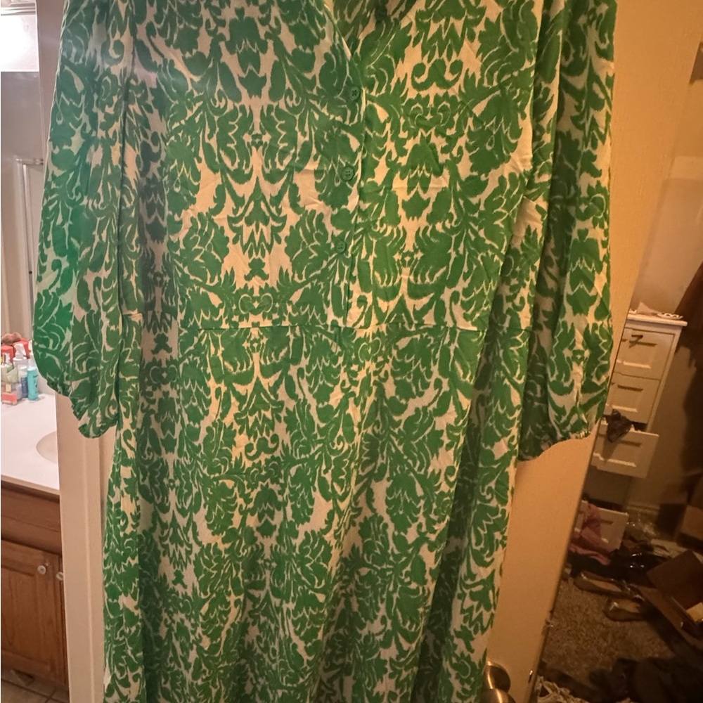 Emma & Michele Emerald and White Dress